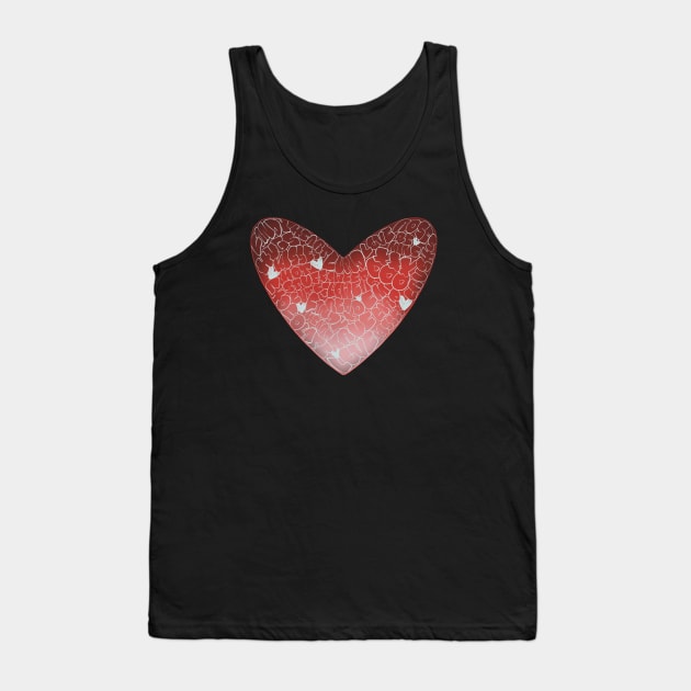 Heart Word Art Valentines Day Bubble Letters Tank Top by Sheila’s Studio